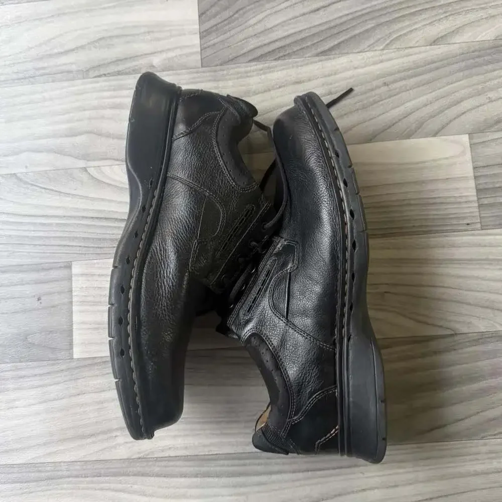 Clarks Unstructured Black Leather Chunky Derby Shoes Men's 11